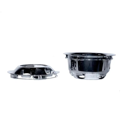 Image showing the IWCN9010 Coast2Coast Sim accessory set for 2019-2021 Ram 3500 with a sleek chrome finish, featuring essential components for easy installation and enhanced vehicle aesthetics.