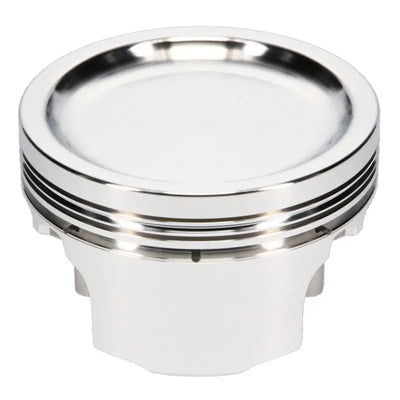Shiny silver Nissan KA24DE piston from JE Pistons KA24DE piston kit set of 4
