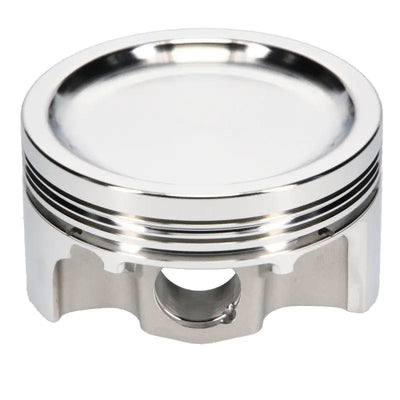 Shiny silver Nissan KA24DE piston from JE Pistons KA24DE piston kit set of 4