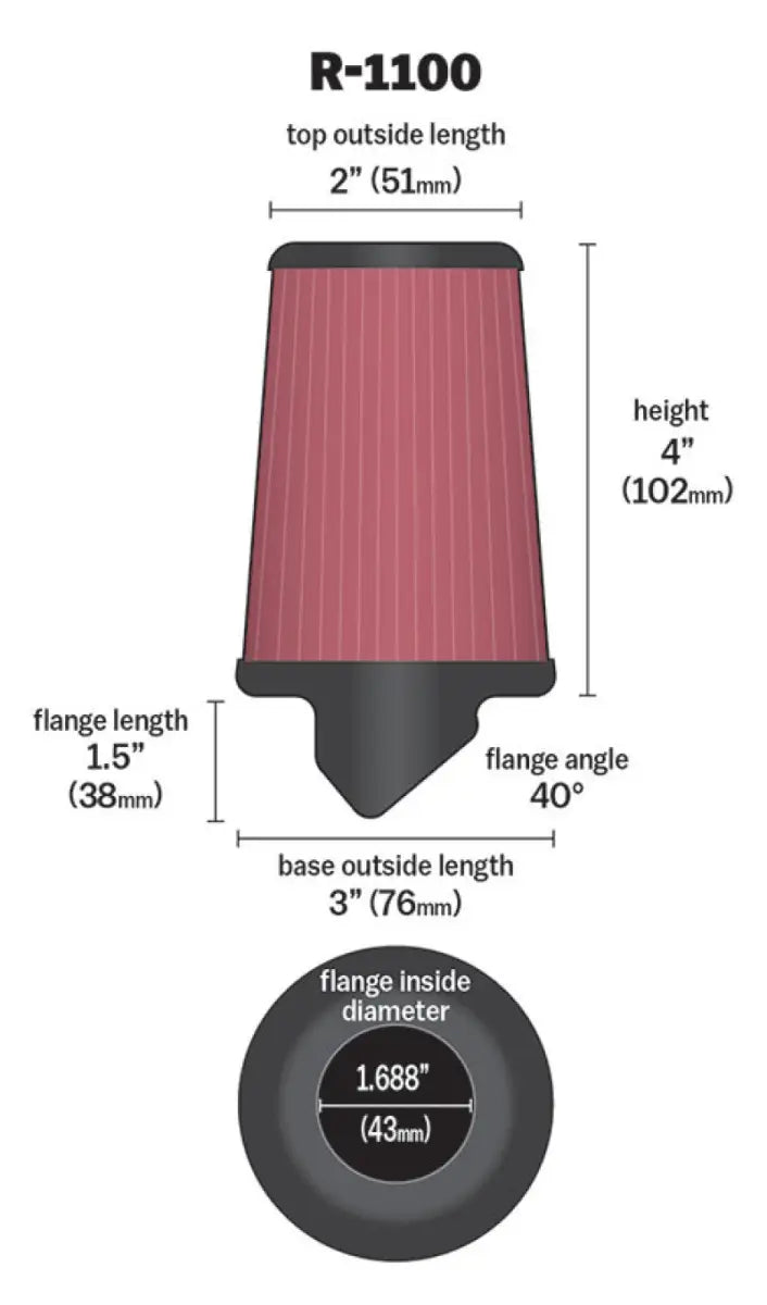 Air filter dimensions.