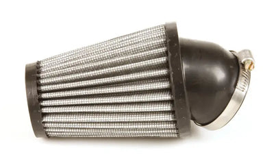 Conical air filter with rubber fitting.