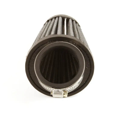 Conical air filter with clamp.