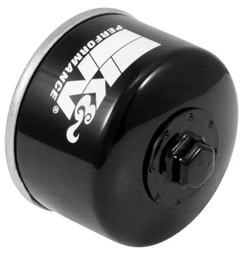 Black K&N oil filter for Yamaha and Kymco 2.813in OD x 2.469in H