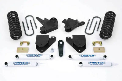 K2100 Fabtech Lift Kit Suspension components for enhanced off-road performance and increased ground clearance.