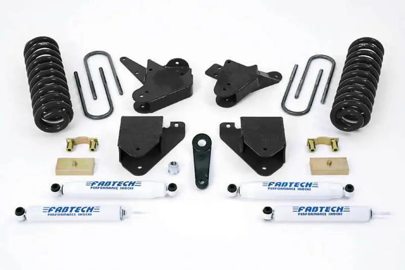 K2100 Fabtech Lift Kit Suspension components for enhanced off-road performance and increased ground clearance.