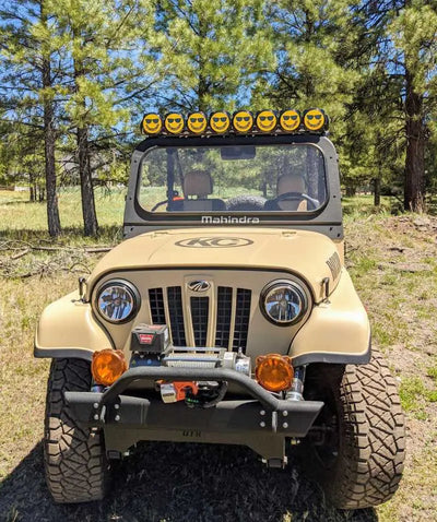 KC HiLiTES 6in. Hard Cover for Gravity Pro6 LED Lights (Single) - Smiley Face- Yellow/Black KC Logo - 5114