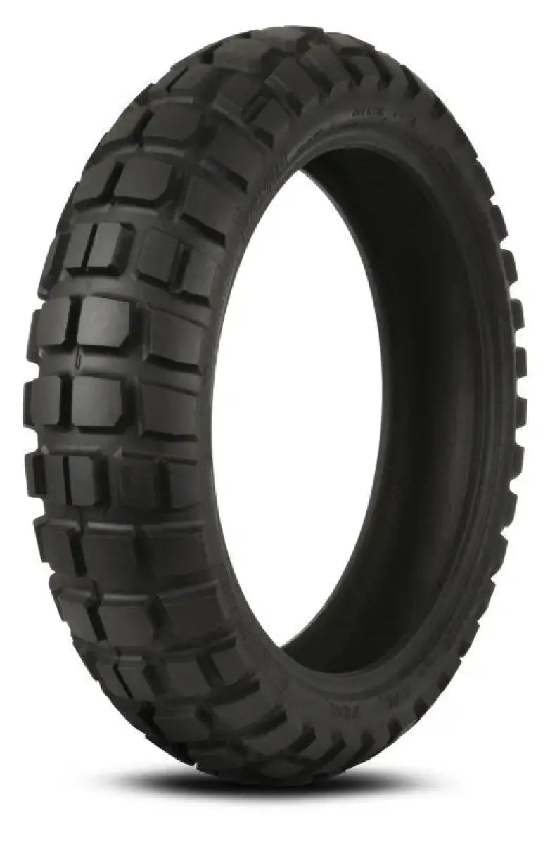 Knobby motorcycle tire showing the big block tread design for Kenda K784 Big series