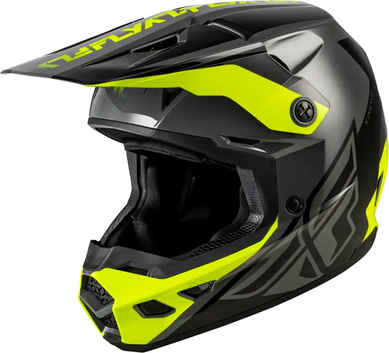 Kinetic Crest Helmet Grey/Black/Hi Vis Xl - FLY RACING