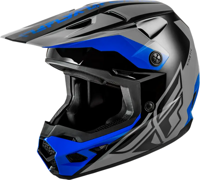 Kinetic Crest Helmet Grey/Black/Blue Xl - FLY RACING