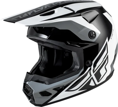 Kinetic Crest Helmet Black/White/Grey Lg - FLY RACING