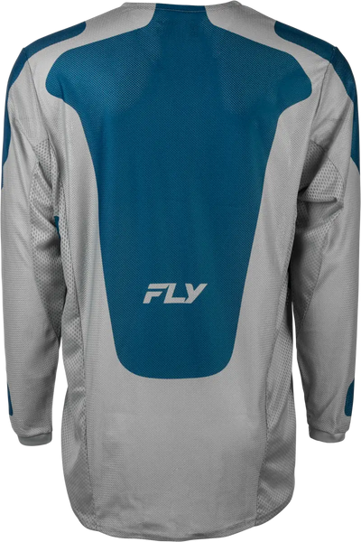 Kinetic Mesh Sym Jersey Grey/Blue Sm - FLY RACING