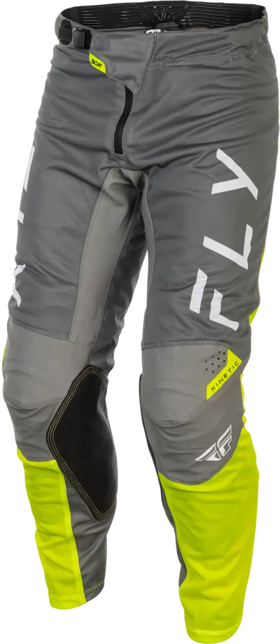 Kinetic Mesh Center Pants Grey/White/Hi Vis Sz 40 - FLY RACING
