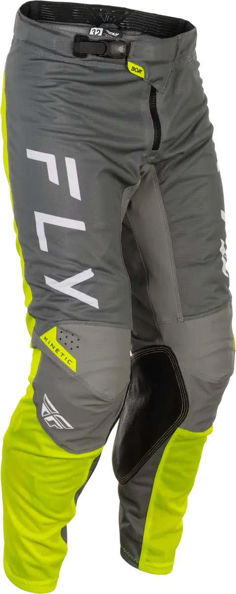 Kinetic Mesh Center Pants Grey/White/Hi Vis Sz 38 - FLY RACING