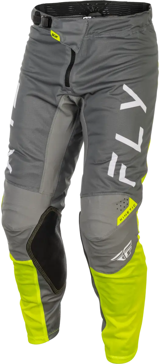 Kinetic Mesh Center Pants Grey/White/Hi Vis Sz 38 - FLY RACING