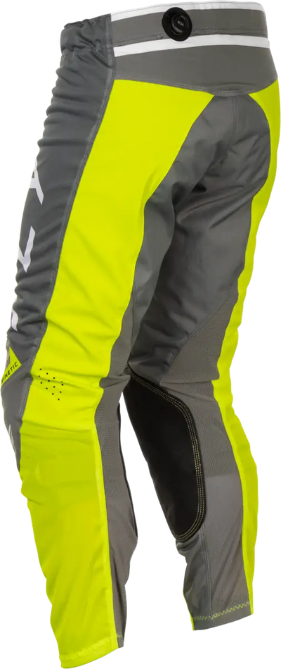 Kinetic Mesh Center Pants Grey/White/Hi Vis Sz 34 - FLY RACING