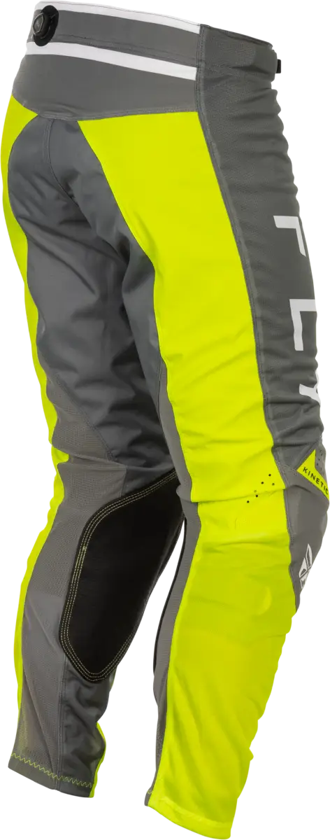 Kinetic Mesh Center Pants Grey/White/Hi Vis Sz 36 - FLY RACING