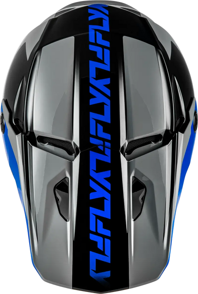 Kinetic Crest Helmet Grey/Black/Blue Md - FLY RACING