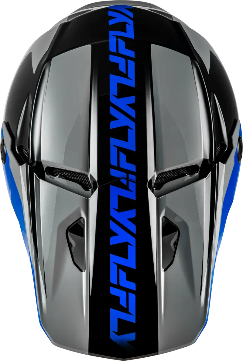 Kinetic Crest Helmet Grey/Black/Blue Md - FLY RACING