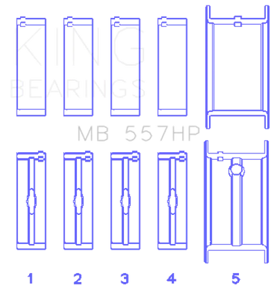 King General Motors 75 + 262/267/302/307/327/327/350 Main Bearing Set - Truck & Automotive