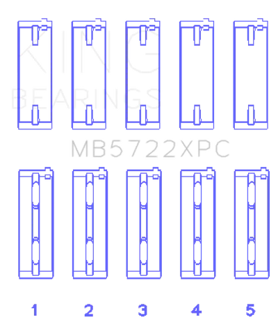 King Mitsubishi 4B11T EVO X 2007+ (Size STD) Coated Performance Main Bearing Set - MB5722XPC