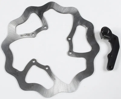 Wavy bicycle disc brake rotor with adapter bracket from KITOS212 Skw 270 O/S Rotor Kit