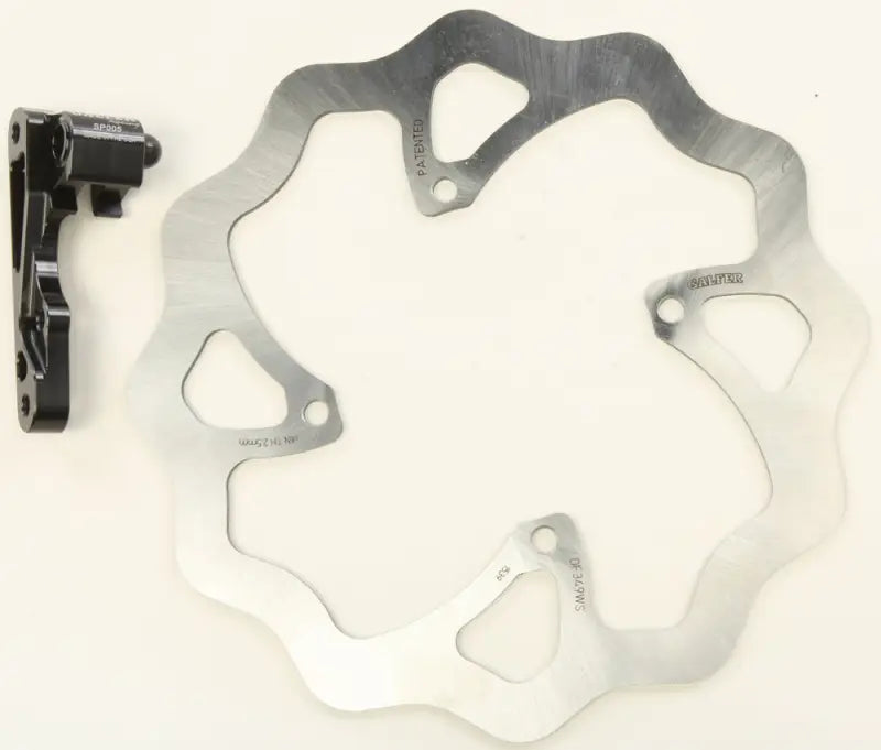 Motorcycle rotor kit with stainless steel brake disc and caliper mount for KITOS291 SKW