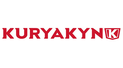 Red Kuryakyn logo on Kuryakyn Braaap Grips 1in Red for stylish grips 1in red