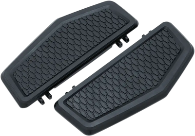 Black textured Kuryakyn hex driver floorboards for comfortable footrest setup