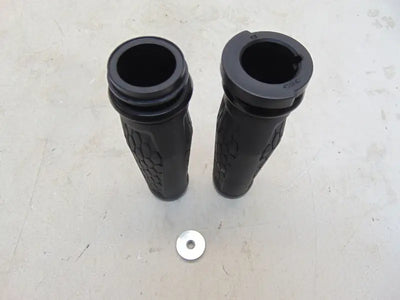 Black textured Kuryakyn Hex Grips with metal washer for Throttle-By-Wire bikes