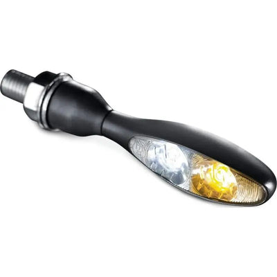Black motorcycle turn signal with clear lens and satin black finish from Kuryakyn Micro 1000