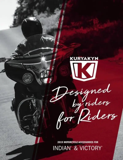 Motorcycle accessories catalog featuring Kuryakyn Micro 1000 clear lens with red amber chrome