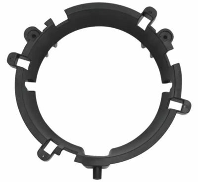 Black plastic segmented ring for Kuryakyn Orbit Headlight Adapter on Kuryakyn Orbit bike