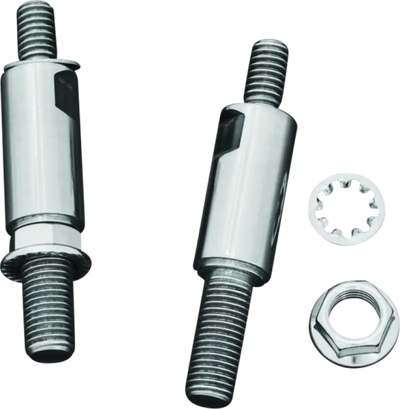 Shiny metal bolts with nuts and washers for Kuryakyn raised mirror adaptors chrome