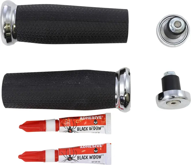 Kuryakyn Thresher Grips Universal 7/8inch Black for motorcycle handlebar look