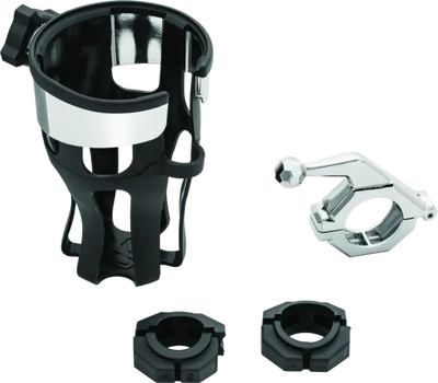 Kuryakyn Universal Reflex drink holder with chrome bar mount for bikes