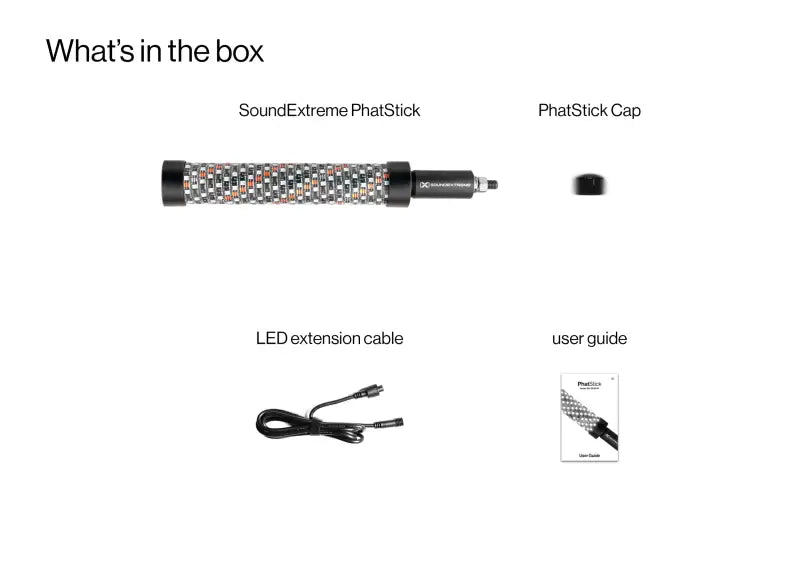 Phatstick 1' Whip Led Whip 1ft & Mount - ECOXGEAR