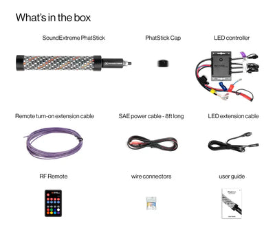 Phatstick 1' Whip & Controller Led Whip 1ft & Rf Controller - ECOXGEAR