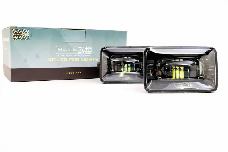 LF150 Morimoto Xb LED Fogs Type F2 Pair by Morimoto shown in packaging and product display.