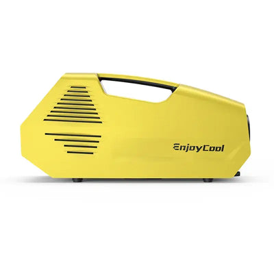 Yellow portable air conditioner from Enjoy Cool Enjcool for quick cool relief