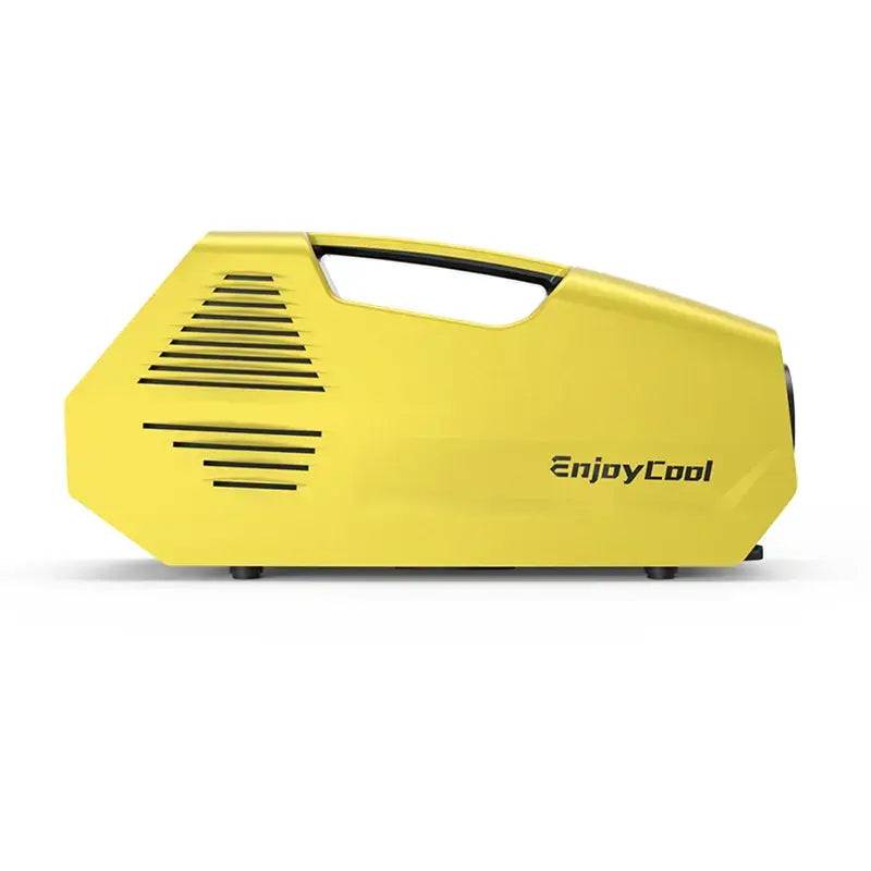 Yellow portable air conditioner from Enjoy Cool Enjcool for quick cool relief