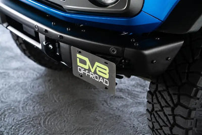 License Plate Relocation Kit Relocates To Driver’s Side of Front Bumper; Powder Coated; Black; Steel - Truck &