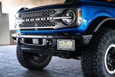 License Plate Relocation Kit Relocates To Driver’s Side of Front Bumper; Powder Coated; Black; Steel - Truck &