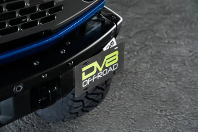 License Plate Relocation Kit Relocates To Driver’s Side of Front Bumper; Powder Coated; Black; Steel - Truck &