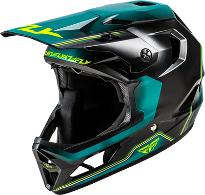 Rayce Repeat Bicycle Helmet Black/Teal/Hi Vis Sm - FLY RACING