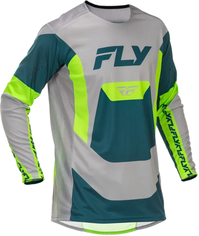 Lite Jersey Grey/Lime/Teal Lg - FLY RACING