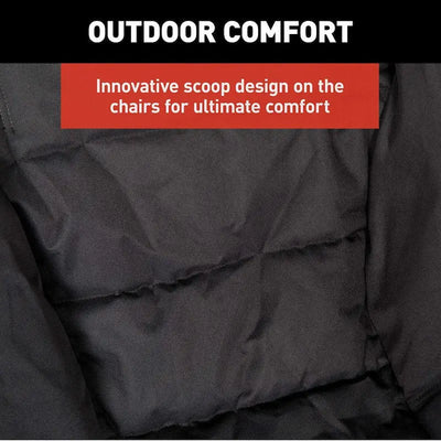 Black quilted chair from Lippert Comp Baja Table Chair set for comfy interior design