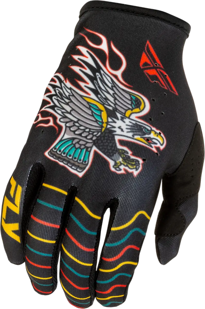 Lite Americana Gloves Black/Red/Gold Lg - FLY RACING