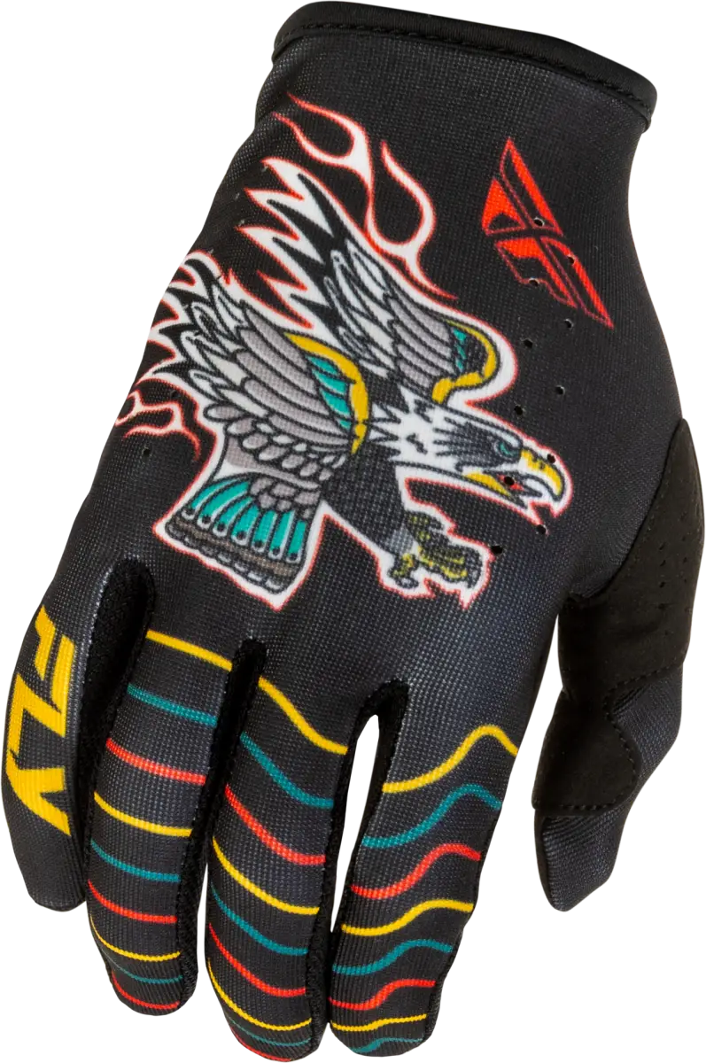 Lite Americana Gloves Black/Red/Gold Lg - FLY RACING