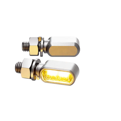 HIGHSIDER Little Bronx Turn Signal/Drl Pair Silver for Powersports