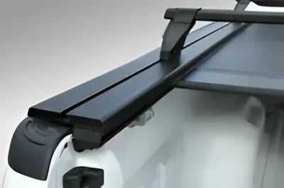 Black Pace Edwards Jackrabbit Rail roof rack with crossbars and rubber caps